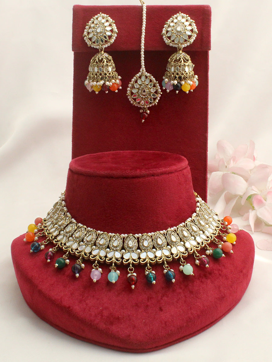 Shirin Mirror Necklace Set - Multi