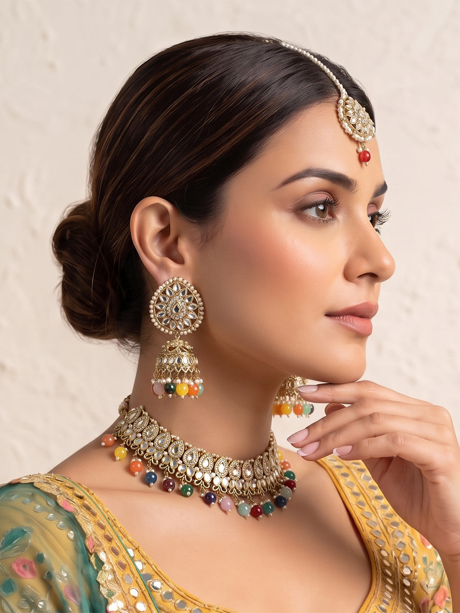 Shirin Mirror Necklace Set - Multi