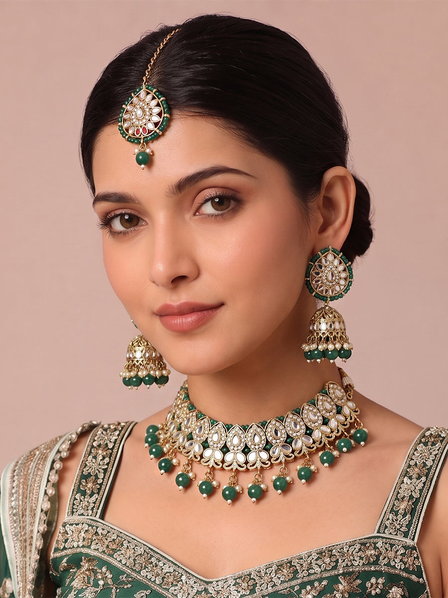 Shirin Necklace Set-Green