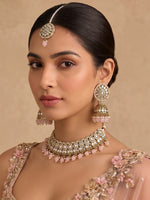 Shirin Mirror Necklace Set - Pastel pink