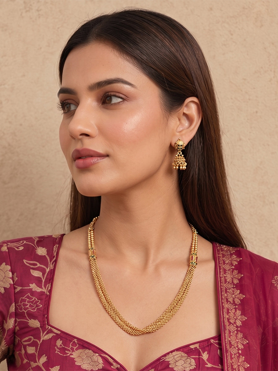 Chinmayi Necklace Set-Gold