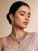 Neeti Necklace Set-Maroon
