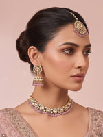 Reet Choker Necklace Set-Lavender
