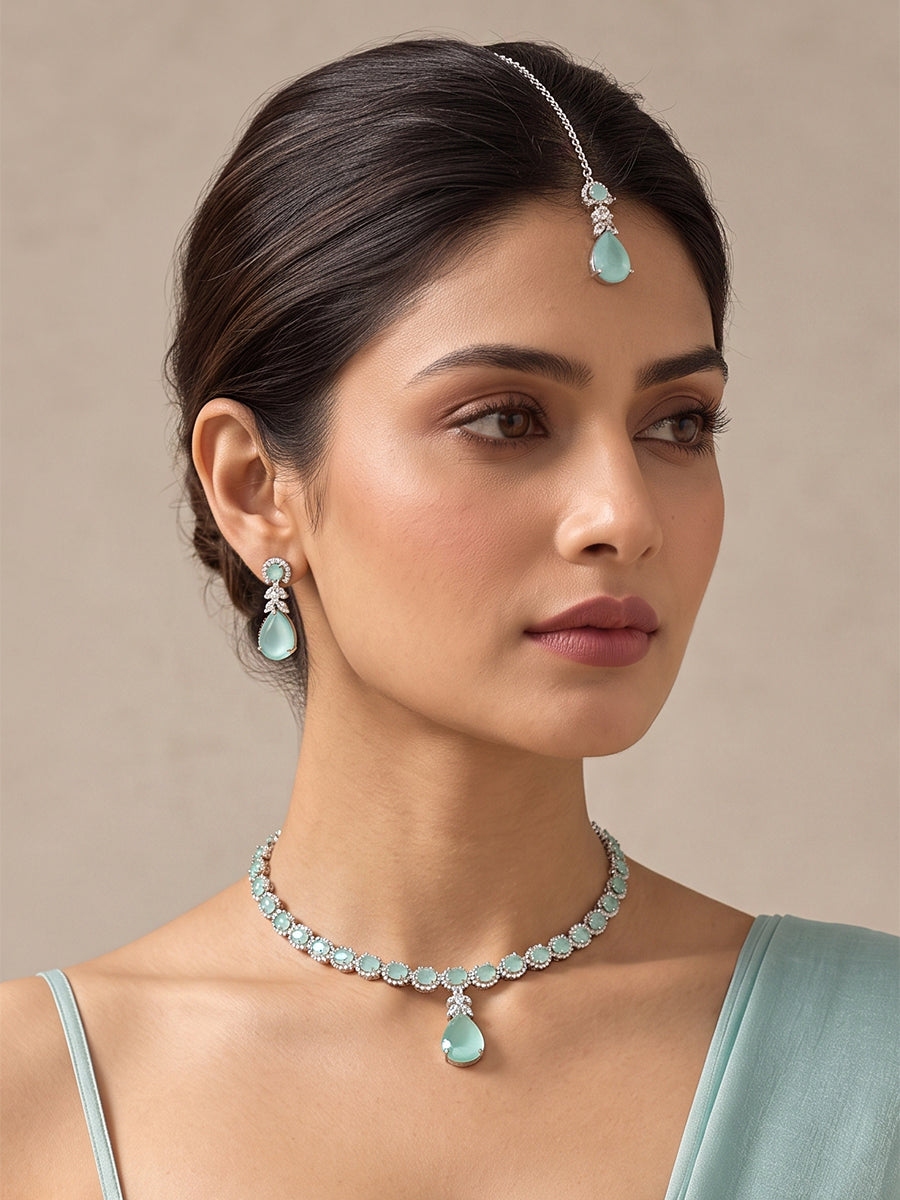 Noah Pendant Necklace set - Mint Green