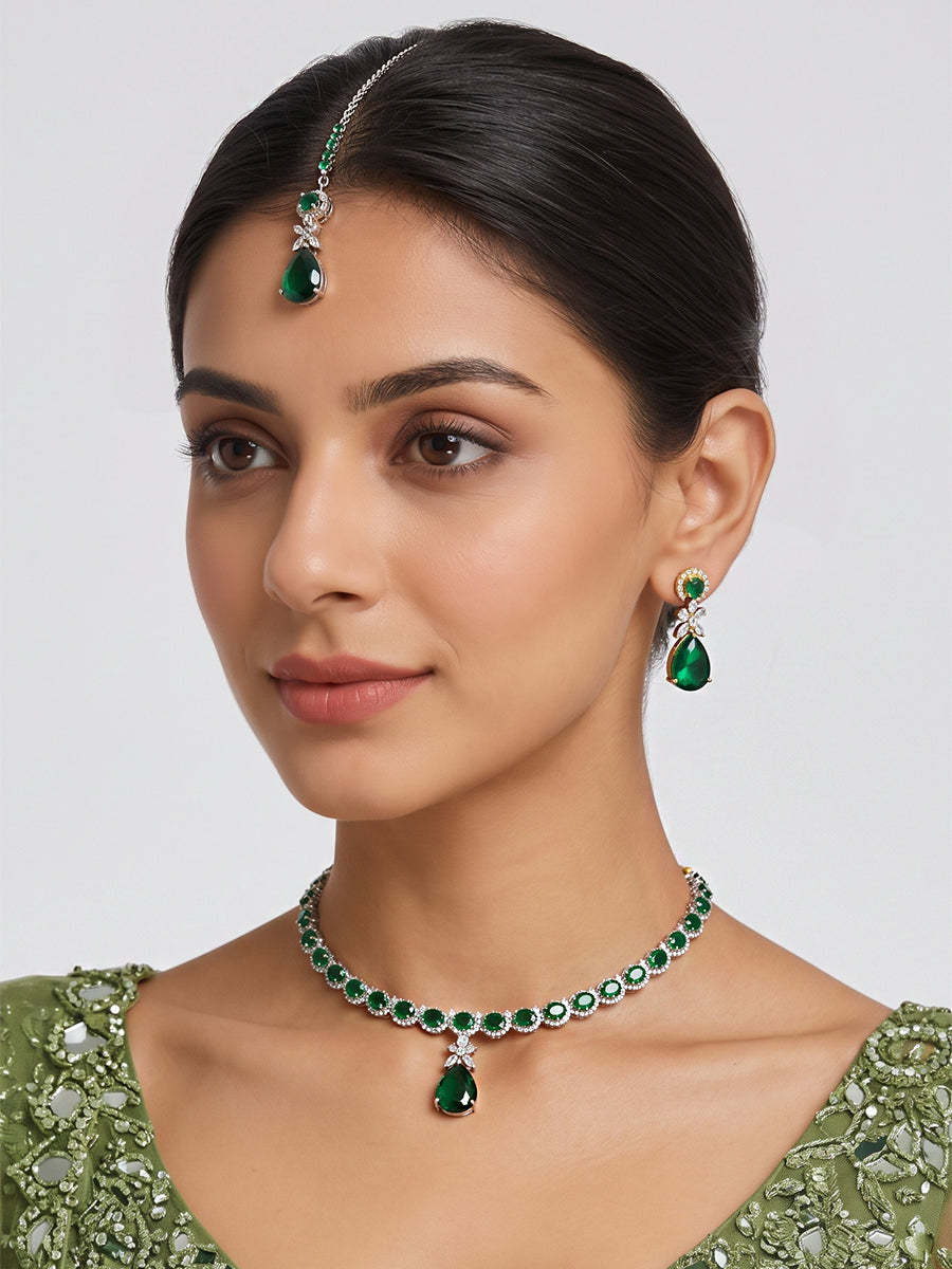 Noah Pendant Necklace set  - Green