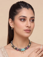 Varnika Necklace Set-Turquoise