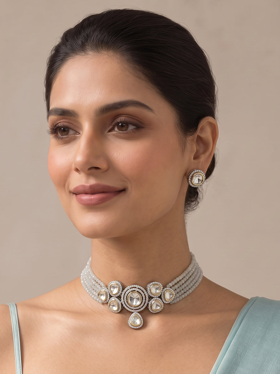 Saba Choker Necklace Set-Mint Green