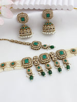 Jivika Choker Necklace Set-Green