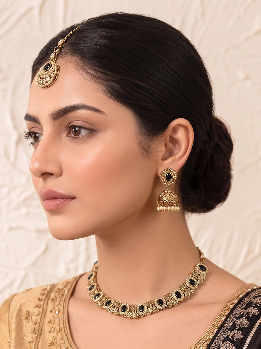 Lavika necklace set- Black