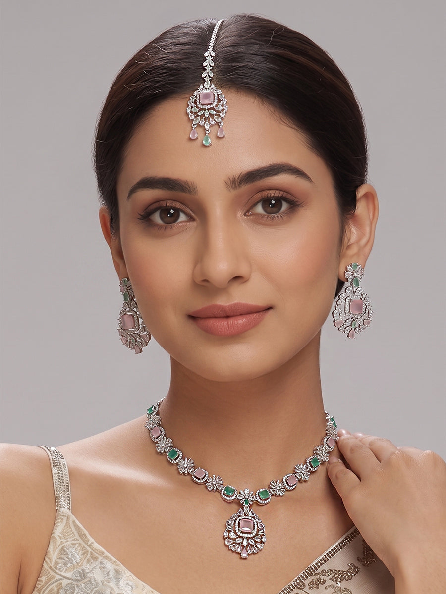 Aania Necklace Set - Pastel Pink