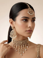 Navisha Choker Necklace Set-Gold