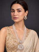 Riyaaz Jadau Long Necklace Set-Gold