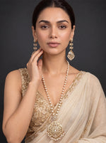 Inaya Jadau Long Necklace Set-Gold