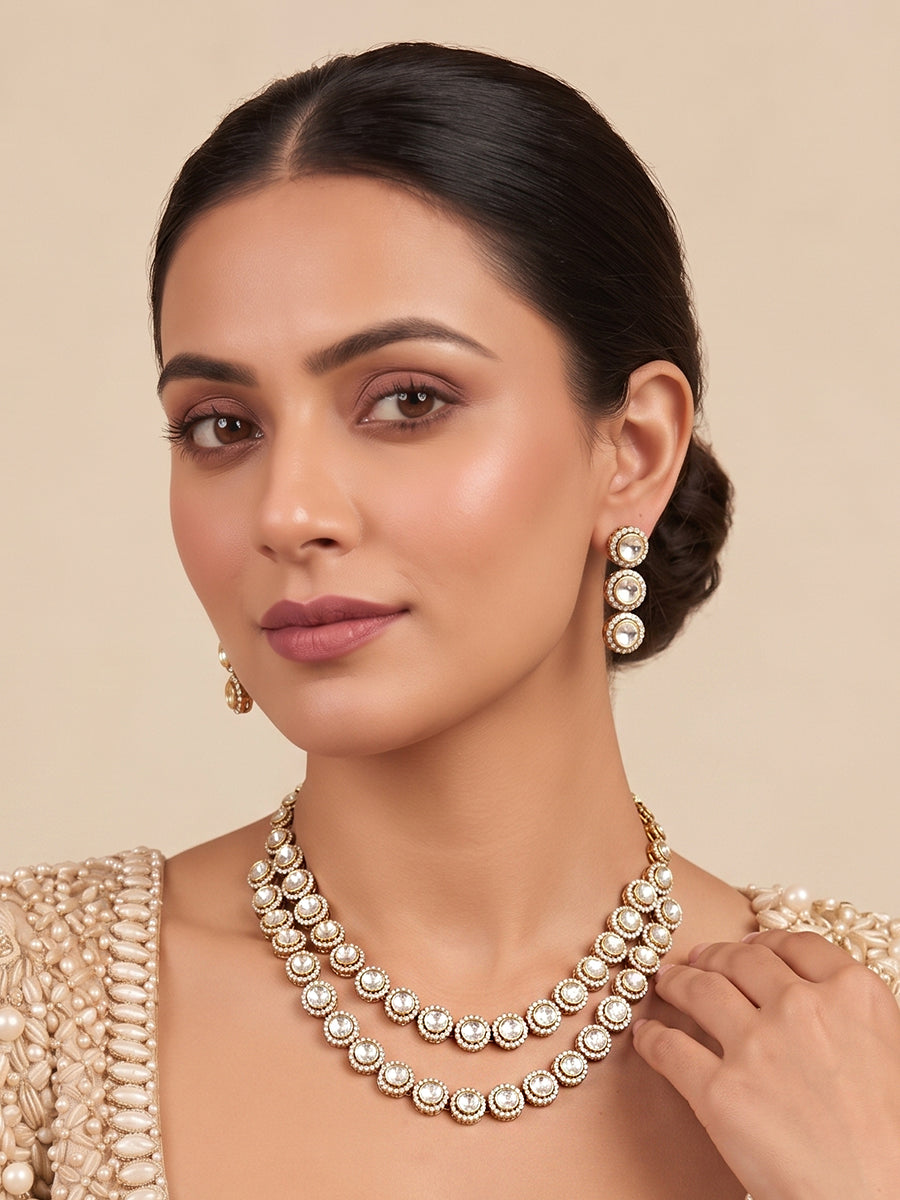Noshin Layered Necklace Set-Gold