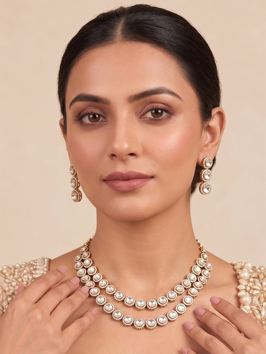 Noshin Layered Necklace Set-Gold