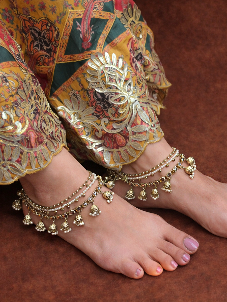 Mansi Anklet Payal- Antique Gold