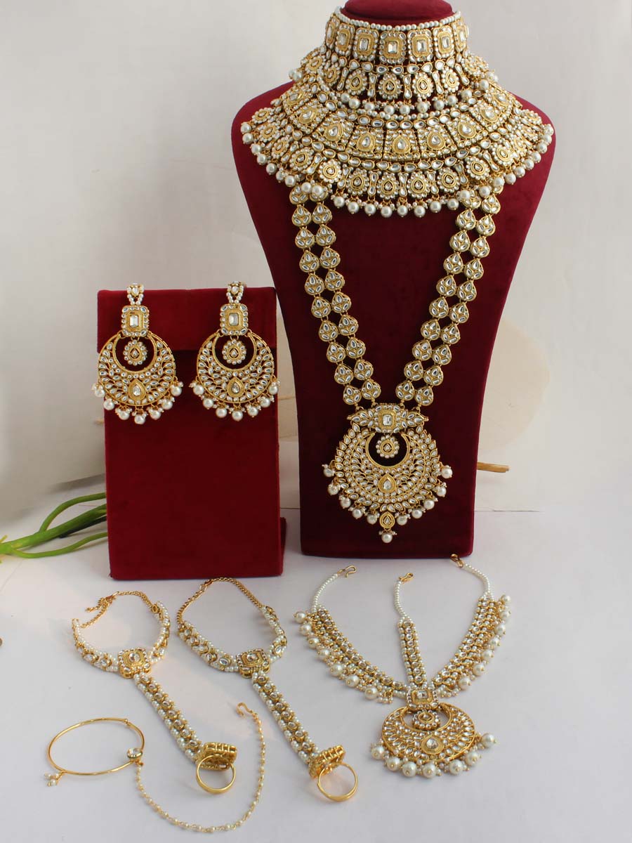 Wedding Earrings | Gold Pearl Bridal Earrings | Earrings Online – Divine  Bridal