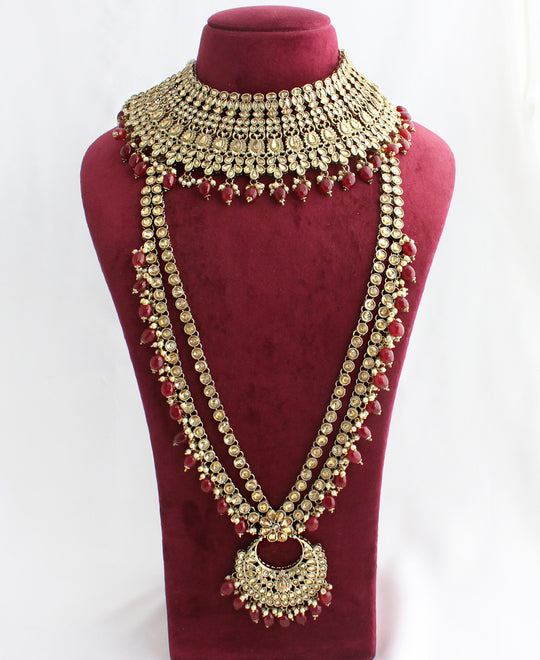 Karuna Bridal Set-Maroon