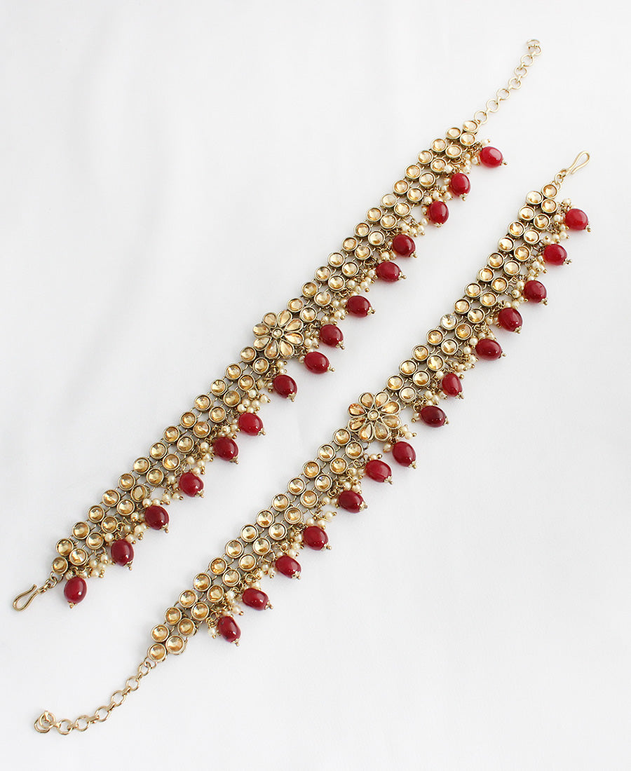 Karuna Bridal Set-Maroon