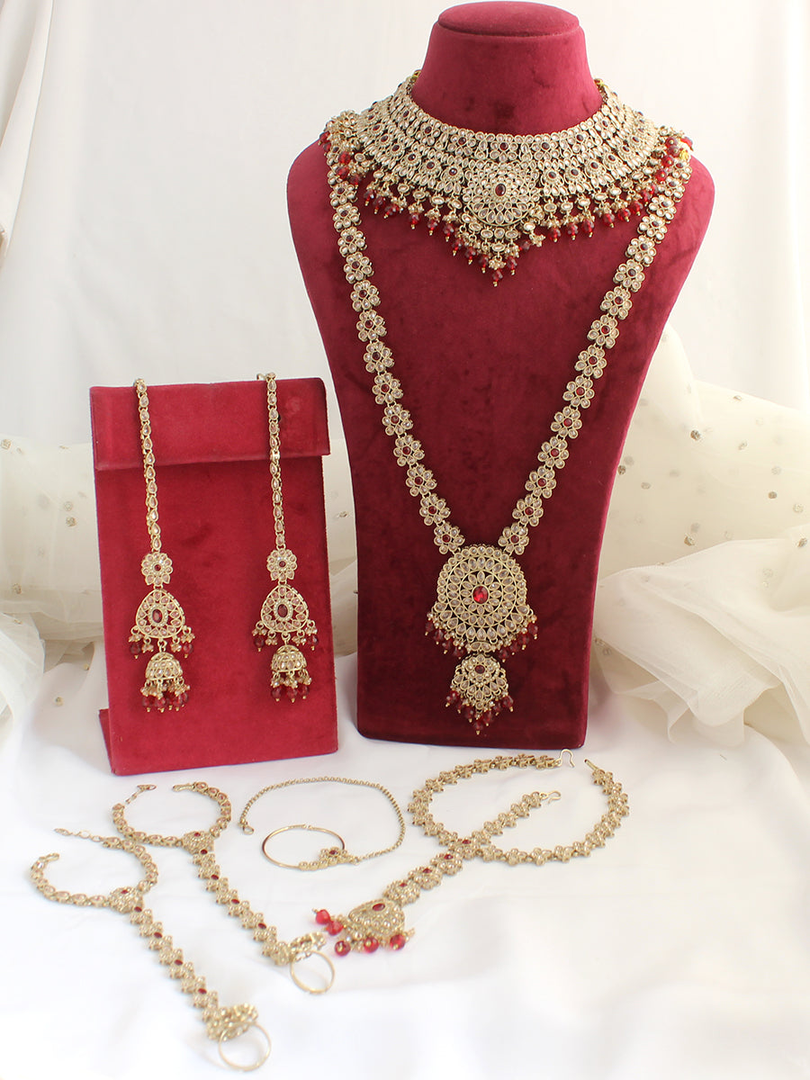 Jaanvi Bridal Set-Maroon