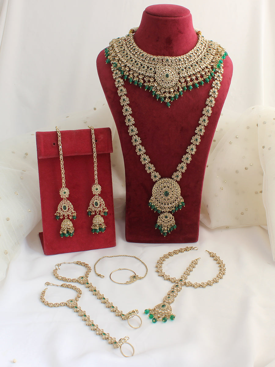 Jaanvi Bridal Set-Green