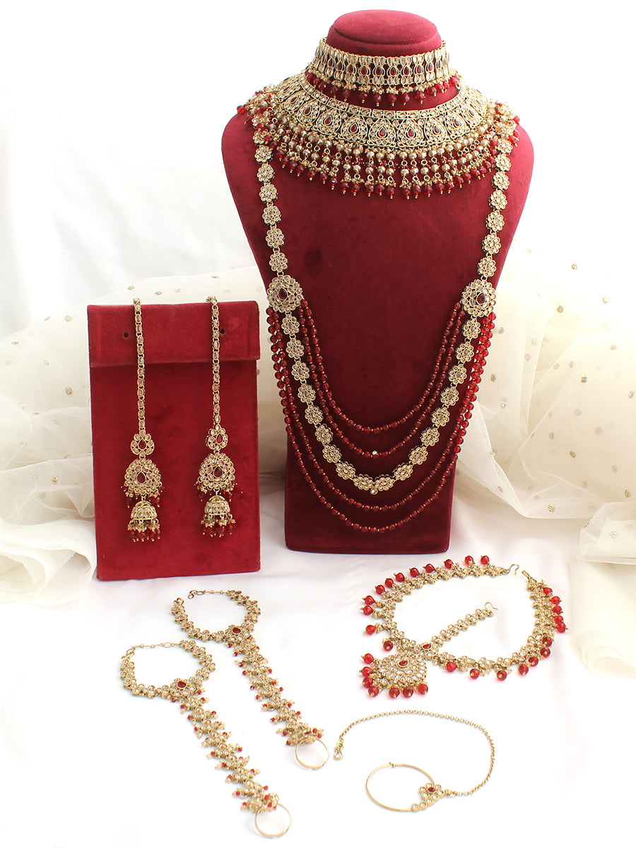 Poorva Bridal Set-Maroon