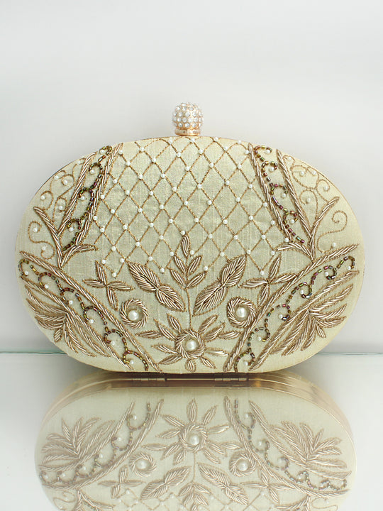 Maysha Clutch Bag-Beige