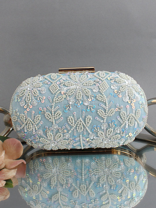 Sharvi Clutch Bag-Pastel Blue