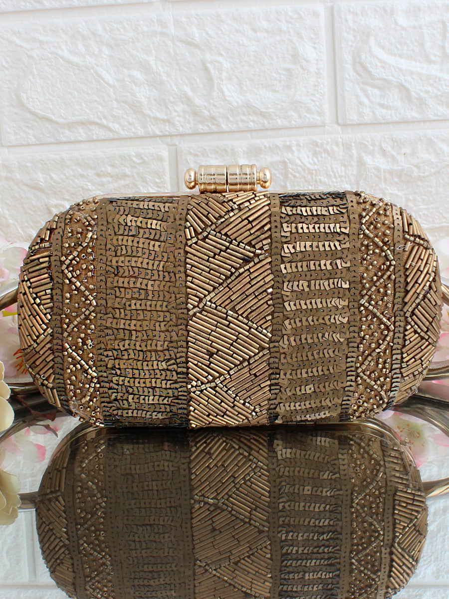Raysha Clutch Bag-Antique Gold