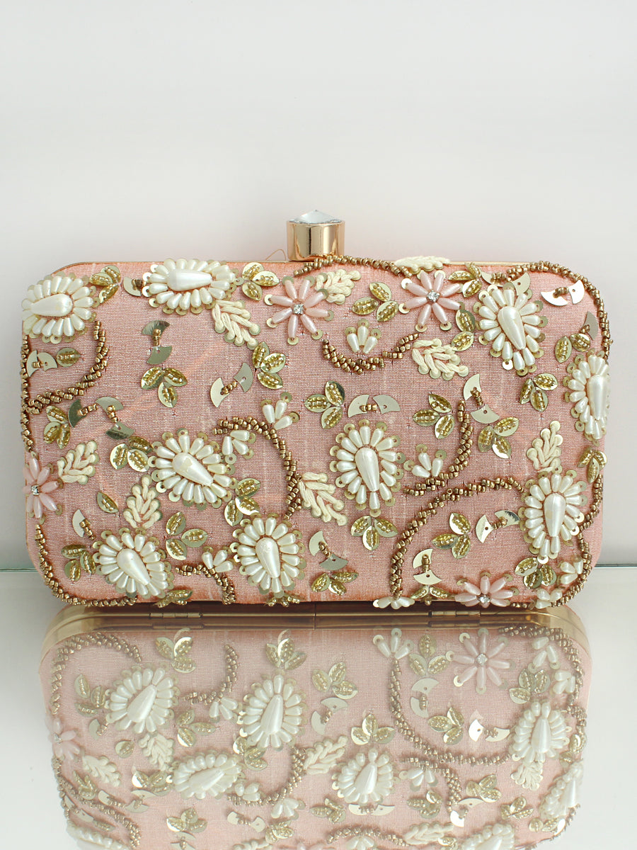 Ashna Clutch Bag-Peach