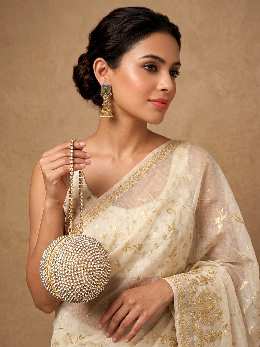 Raha Ball Clutch Bag-Gold