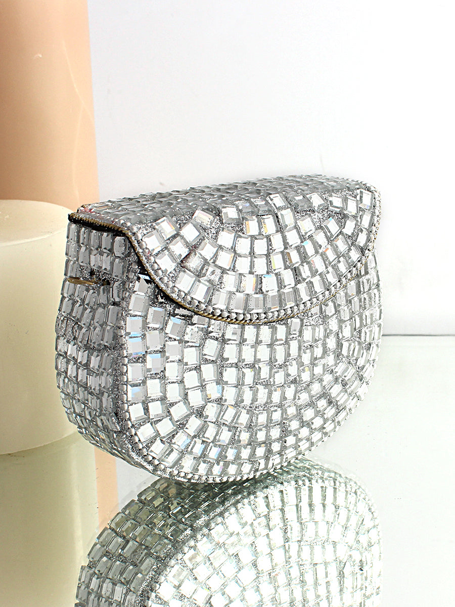 Nigaar Mini Clutch Bag-Silver