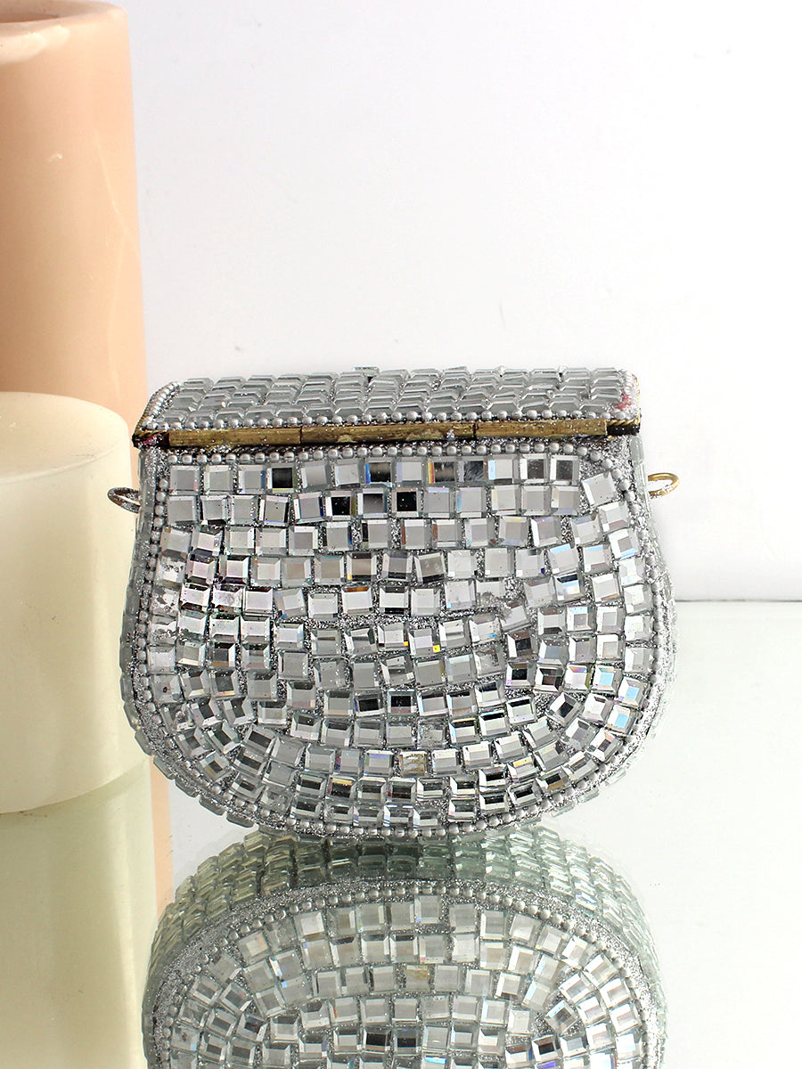 Nigaar Mini Clutch Bag-Silver
