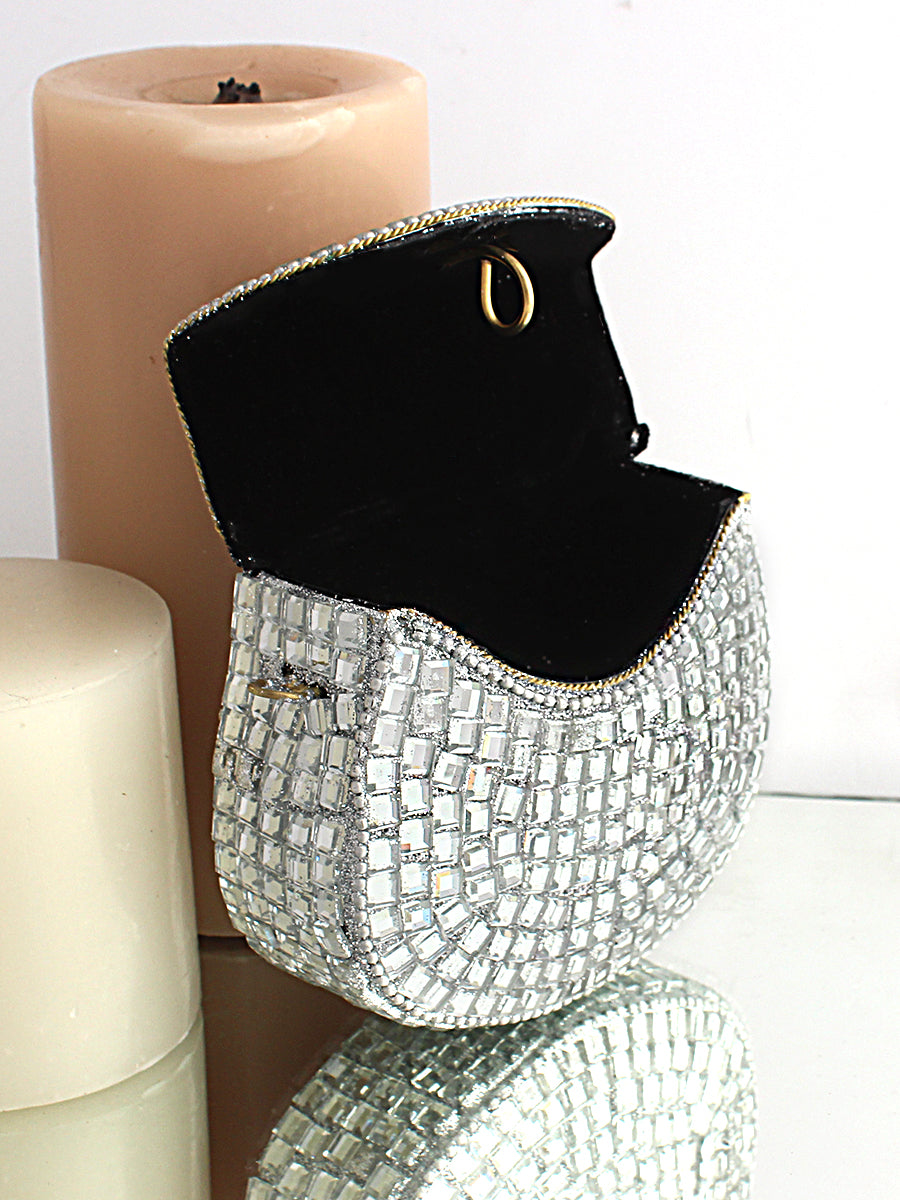 Nigaar Mini Clutch Bag-Silver