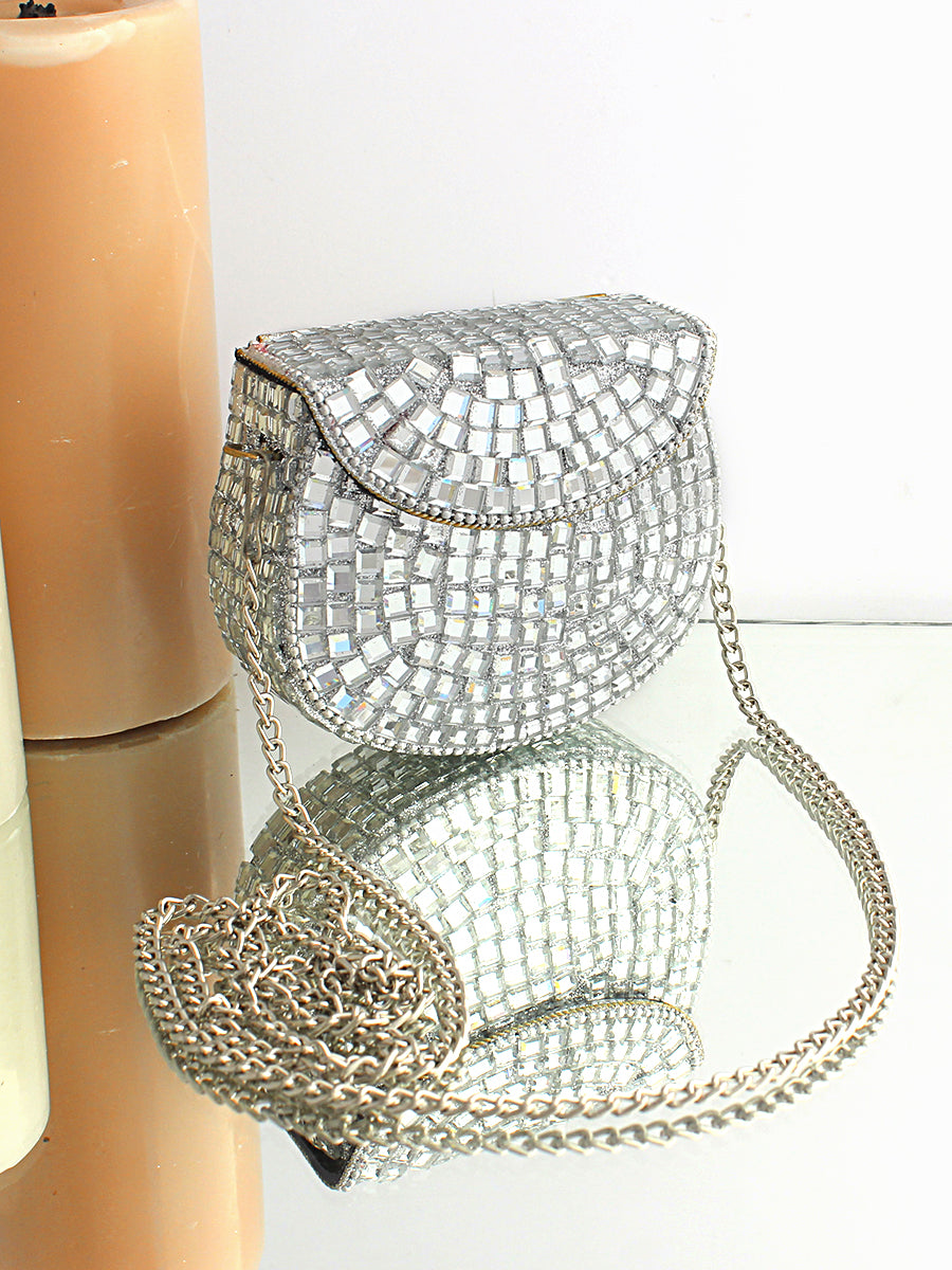 Nigaar Mini Clutch Bag-Silver