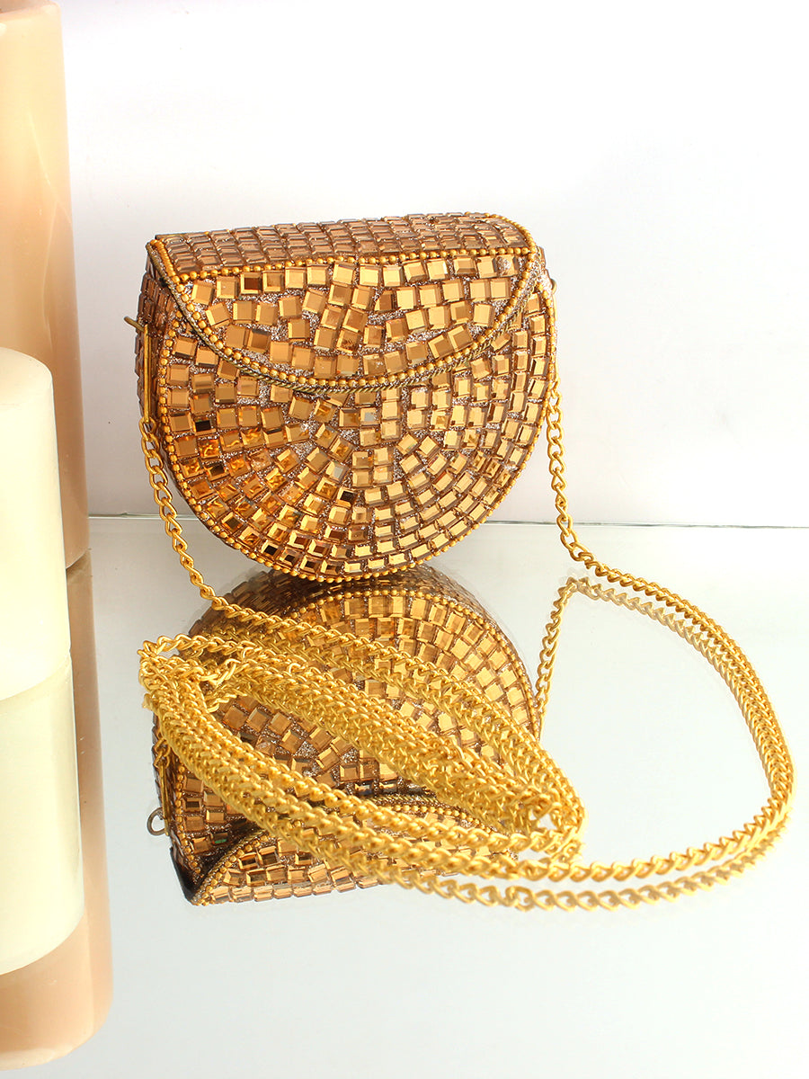 Nigaar Mini Clutch Bag-Gold