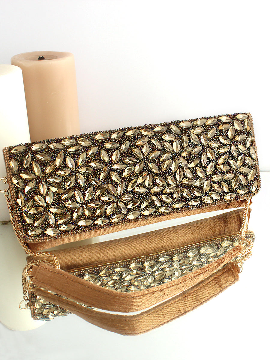 Noshin Clutch Bag-Antique Gold