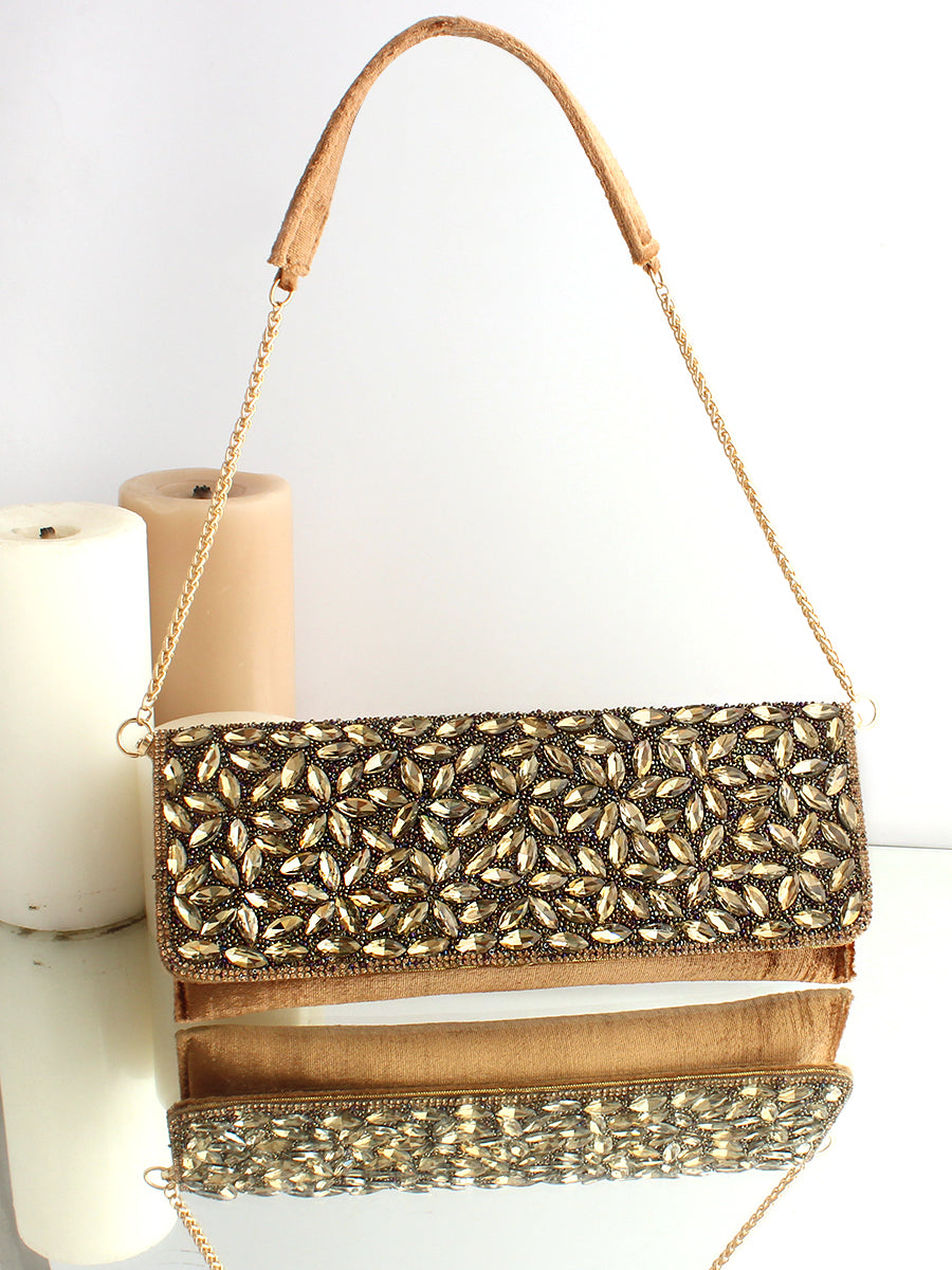 Noshin Clutch Bag-Antique Gold
