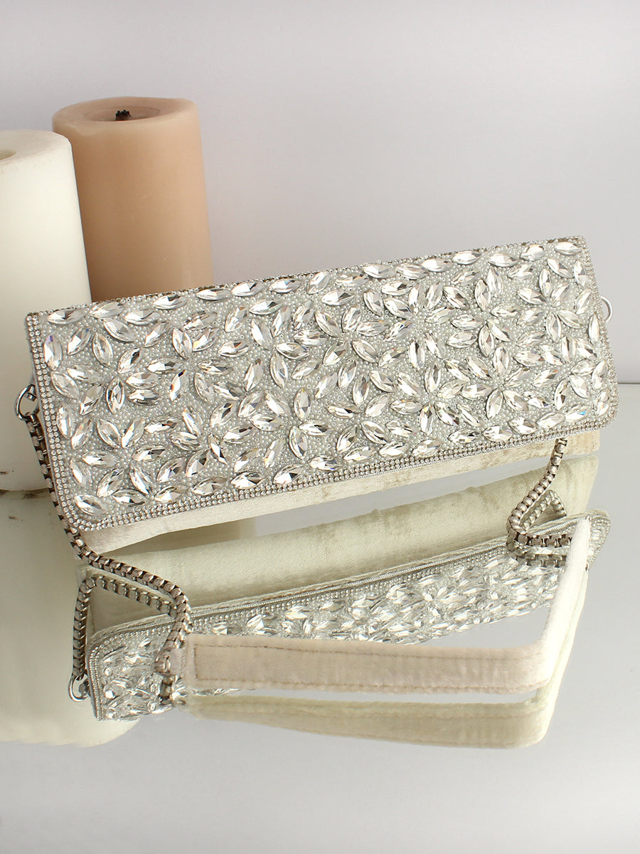Noshin Clutch Bag-Silver