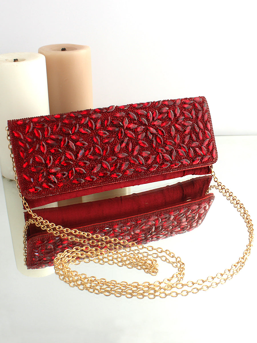 Noshin Clutch Bag-Maroon