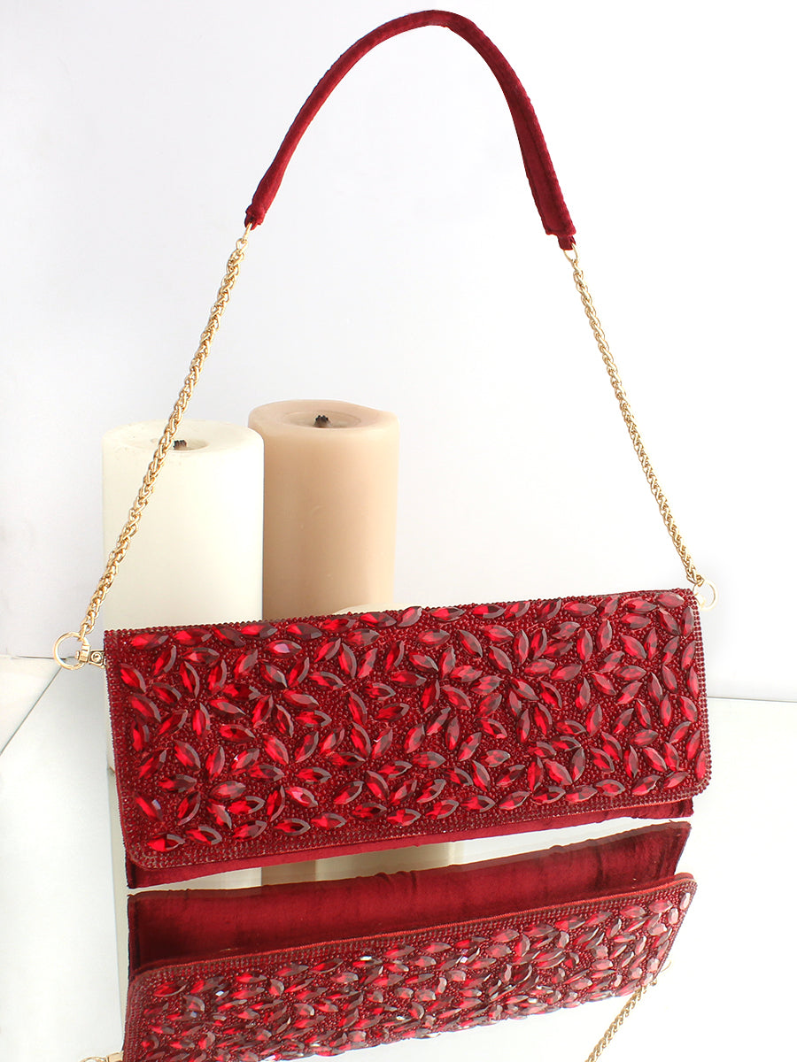 Noshin Clutch Bag-Maroon