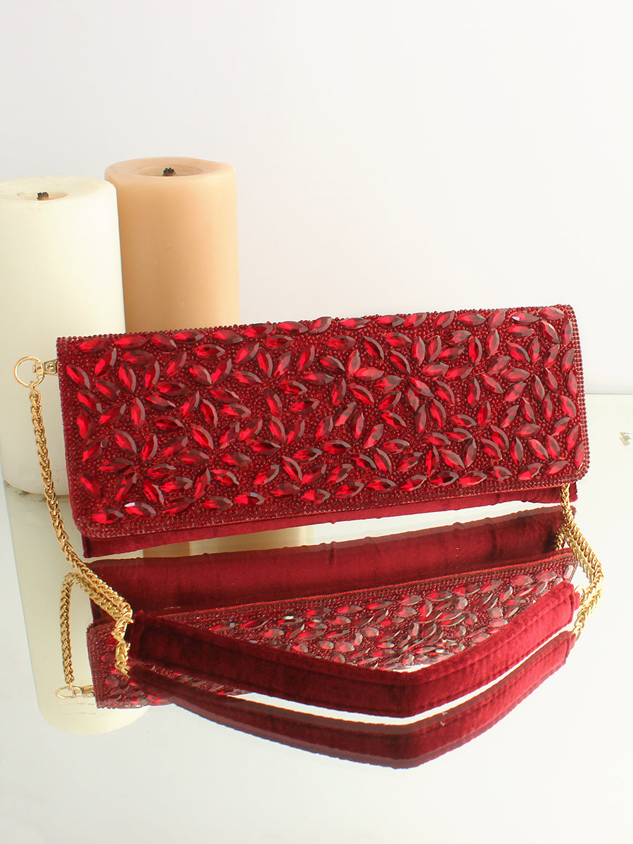 Noshin Clutch Bag-Maroon