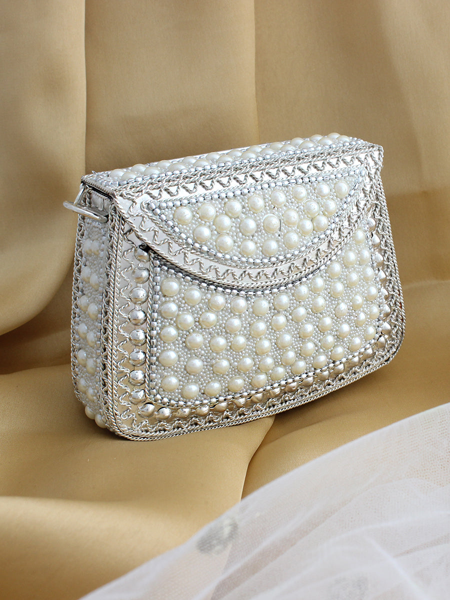 Omaira Pearl Micro Clutch Bag