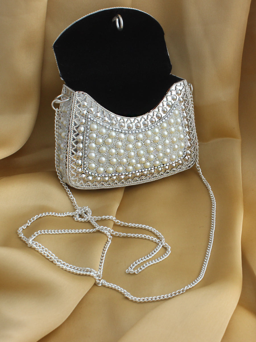 Omaira Pearl Micro Clutch Bag