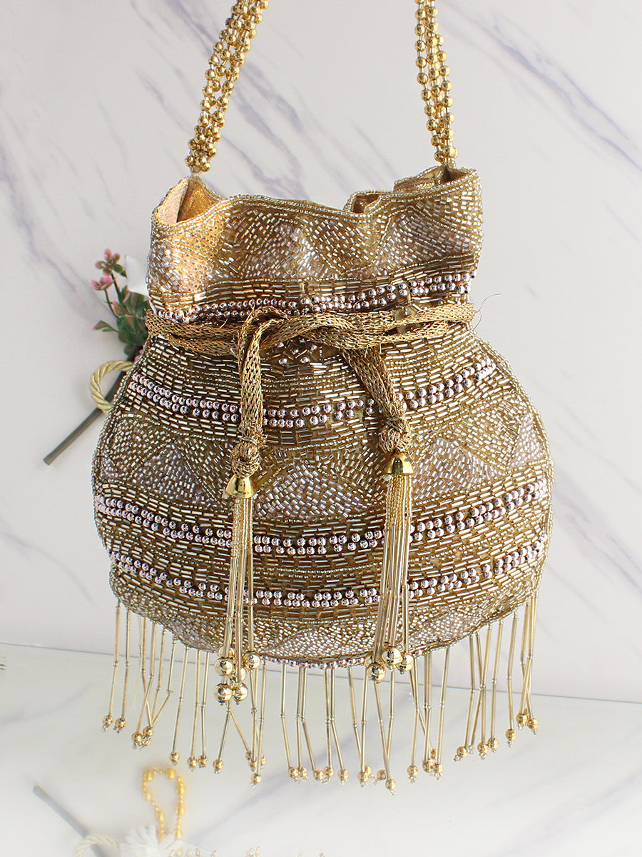 Sehar Potli Bag-Gold