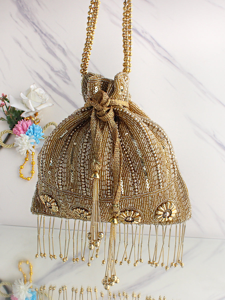 Lavika Potli Bag-Gold