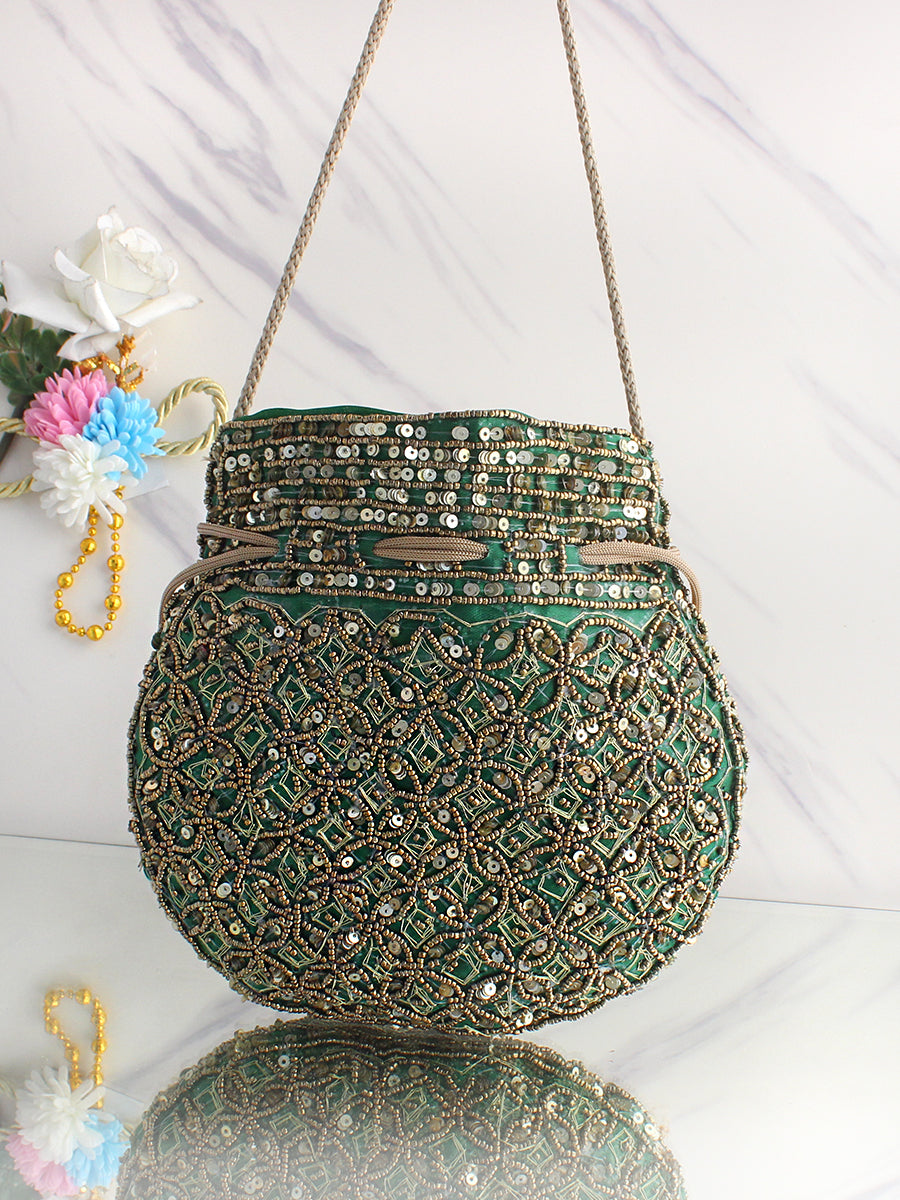 Aneeza Potli Bag-Green