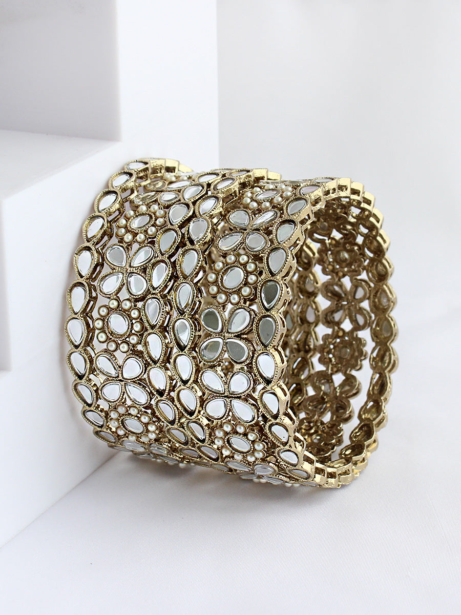 Kirat Mirror Bangle Set -  Gold 
