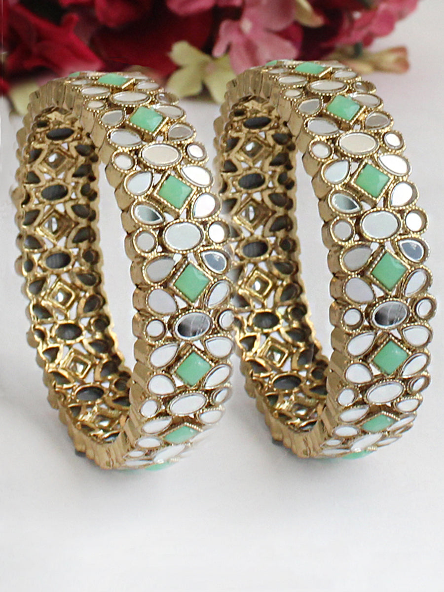 Akshi Bangle Set-Mint Green