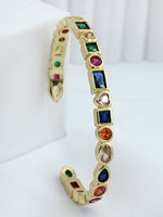 Shikha Rainbow / CZ Bangle Bracelet-multicolor